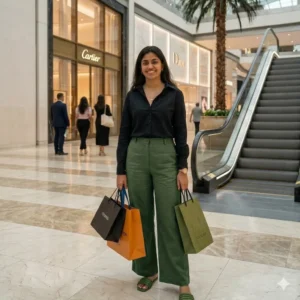 Women Linen Pant – Dark Green