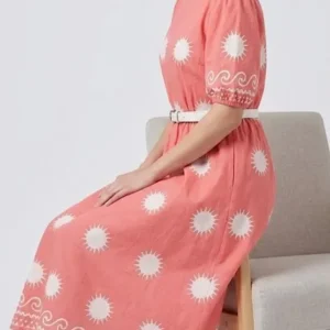 Women Cotton Casual Dress – Orange Colour