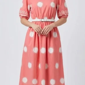 Women Cotton Casual Dress – Orange Colour