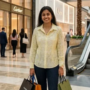 Women Linen Blouse – Yellow Colour
