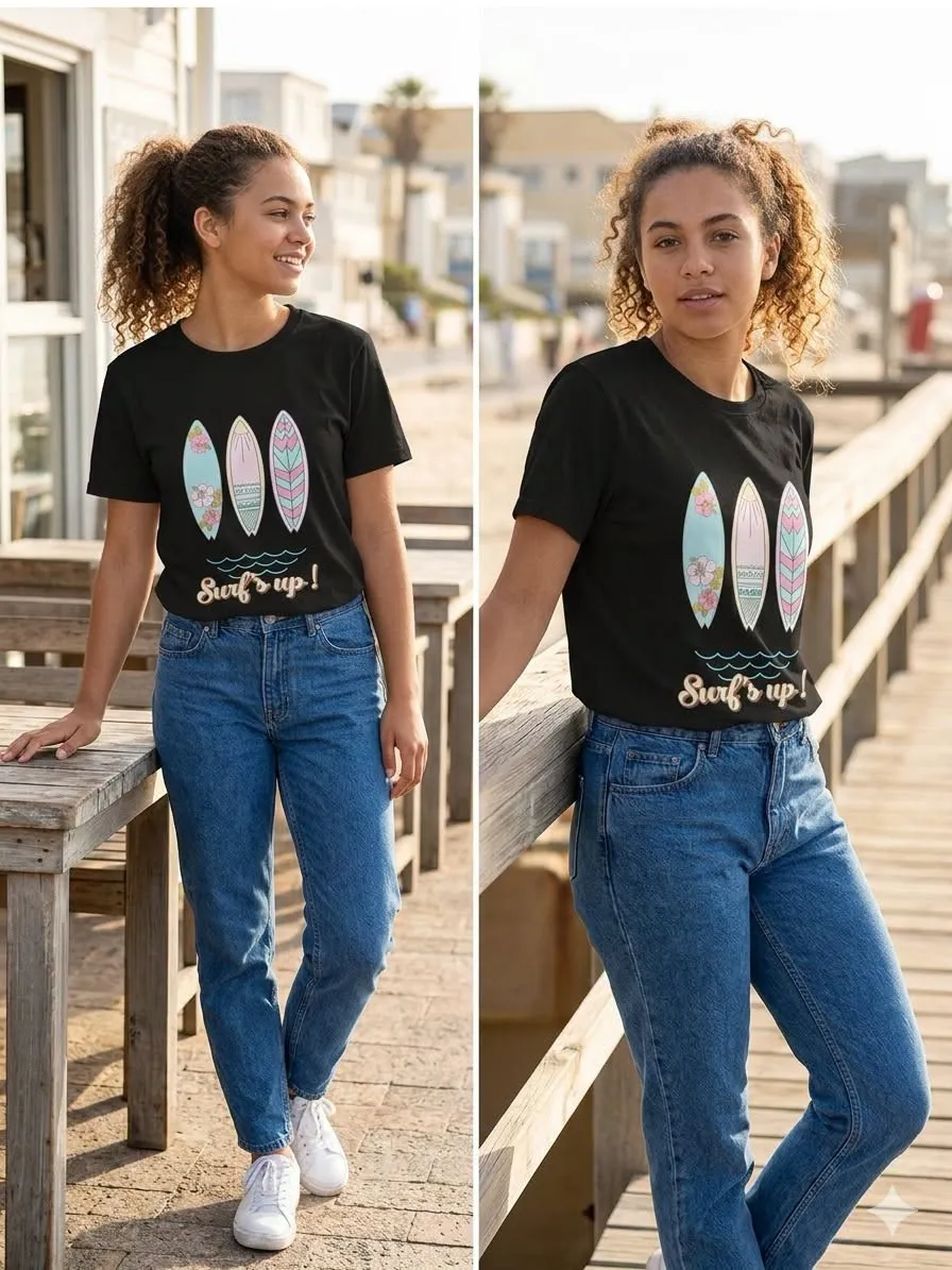 Nivra Couple Black Tshirts Surf Nivra Couple Black Tshirts Surf