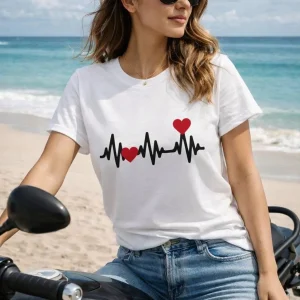 Nivra Ladies and Gents Couple T Shirt – White Colour