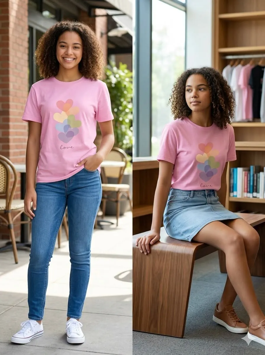 nivra_ladies_pink Nivra Ladies Pink Love T-Shirt